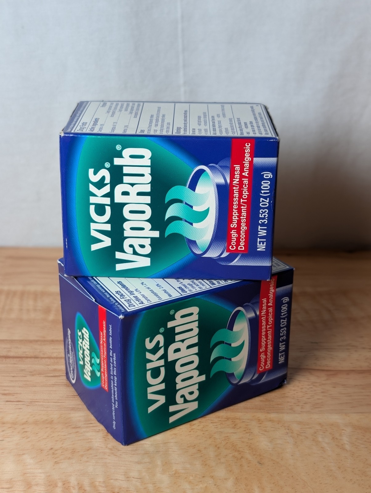 (2pks-3.53oz ea.) Vicks Vaporub Original Scent Ointment cough suppressant N.O.S.