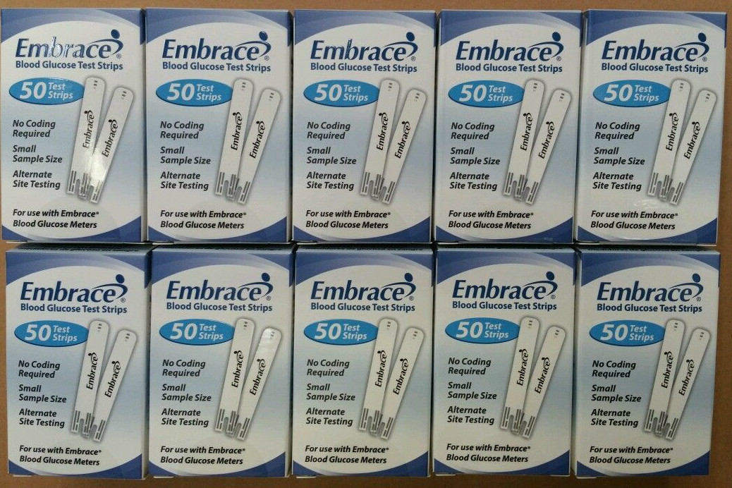 Embrace Blood Glucose (500) Test Strips Expiration Date: 05/09/2025