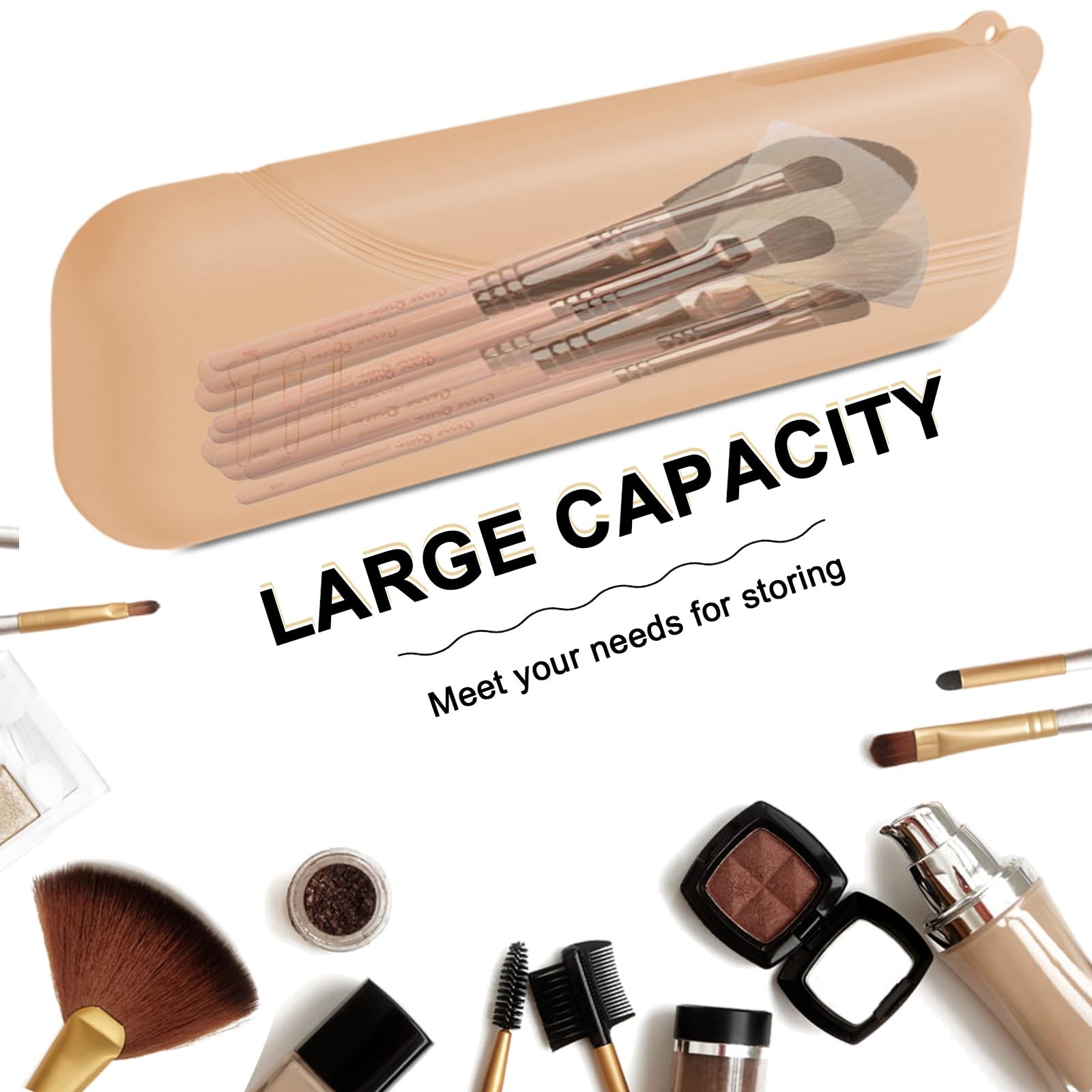 Silicone Makeup Brush Holder Dust-proof Soft Makeup Organizer