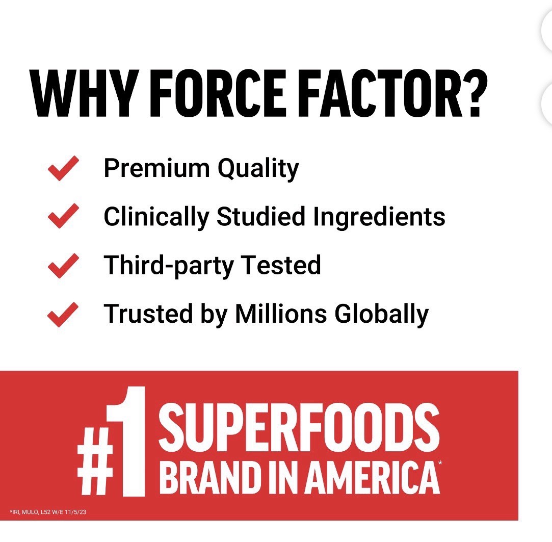 Force Factor Modern Moringa Energy Hair Skin Nails Immune B Vitamins 60 Chews..
