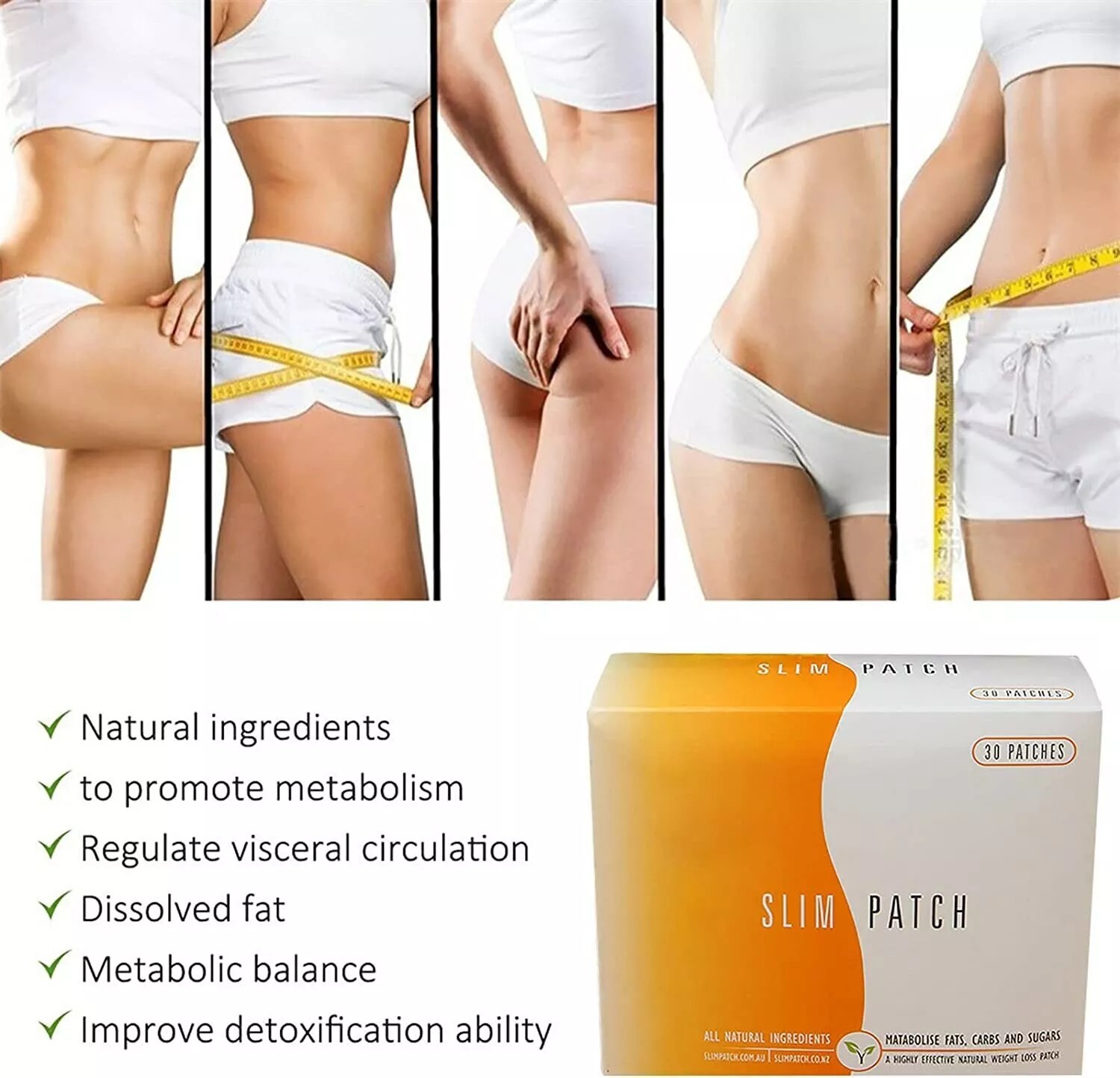 The Authentic & Original Slim Patch – Highly Effective Natural Weight Loss 30 Ct