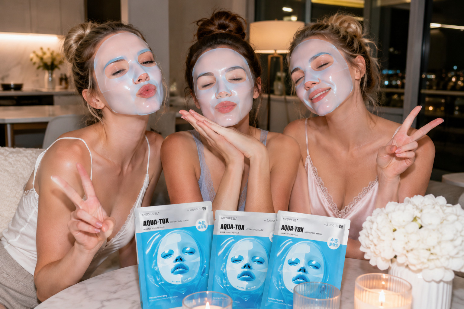 MEDIPEEL Aqua-Tox Hydrogel Mask 10 Sheets 33g Hydration Plumping Korean Mask