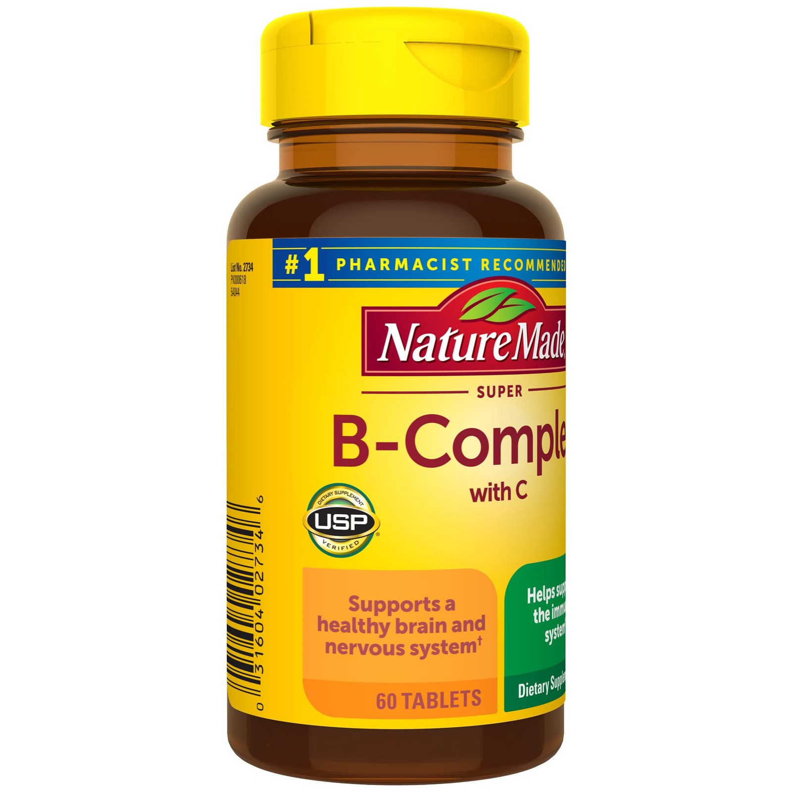 Nature Made Super B Complex with Vitamin C and Folic 60 Count (Pack of 1)