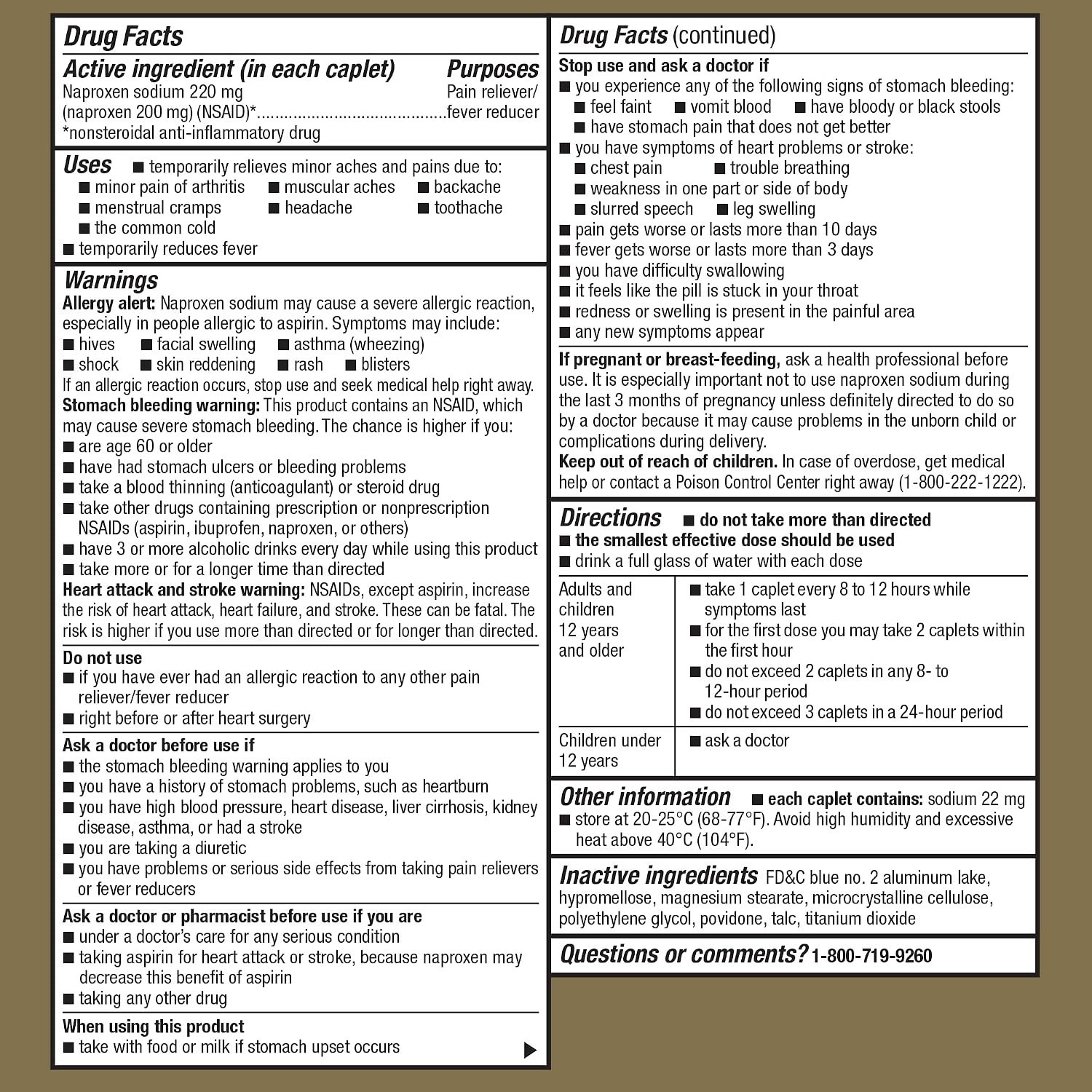 All-Day Relief Naproxen Sodium 220 mg Tablets, 400 Count