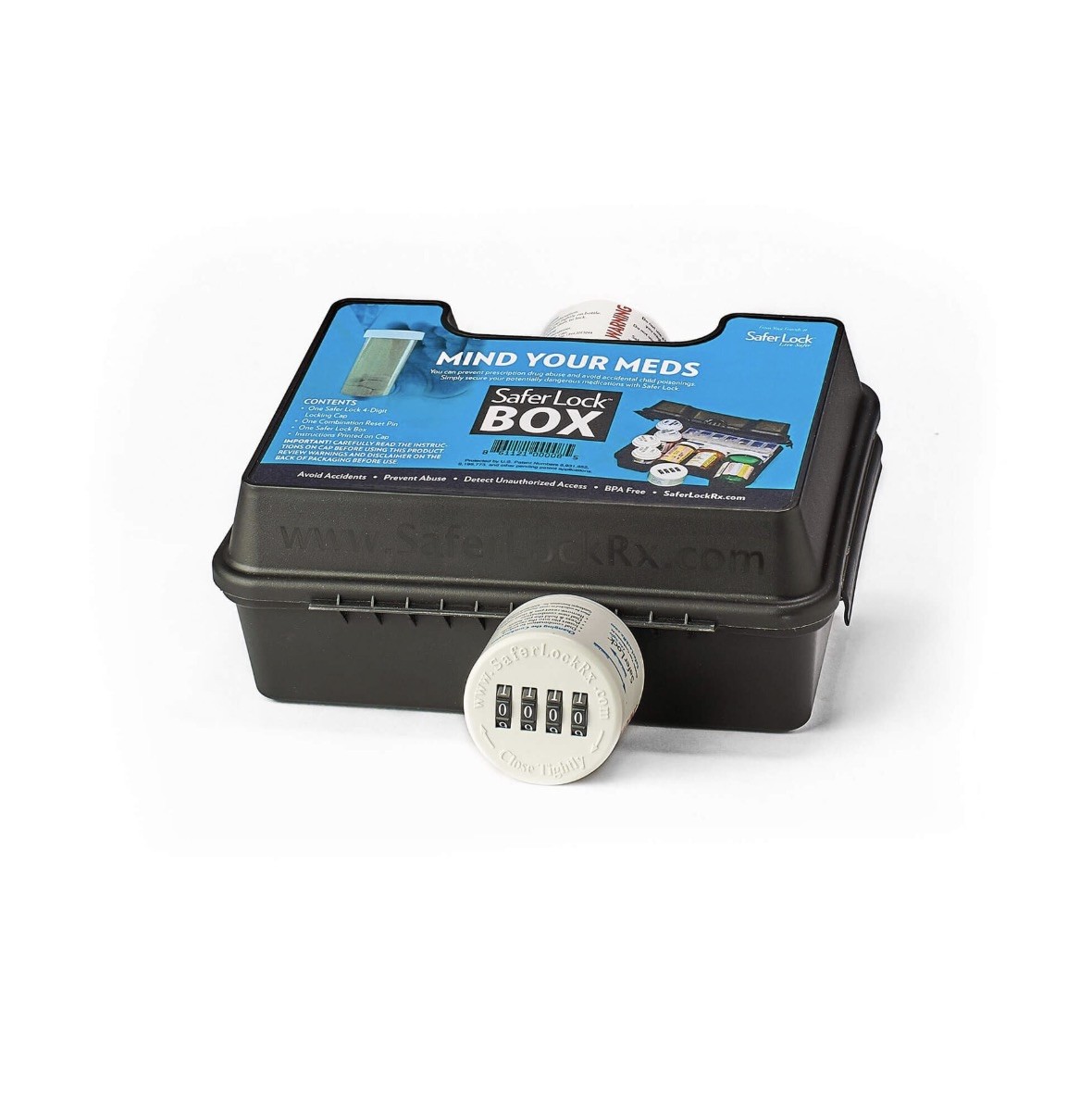 Safer Lock Box Secure Medicine Box with 4-Digit Combination Lock