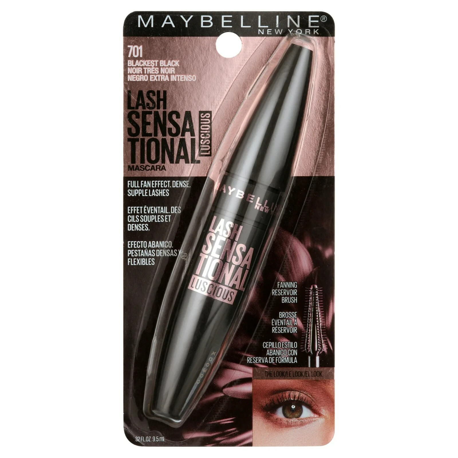 Maybelline Lash Sensational Luscious Washable Mascara, 701 Blackest Black