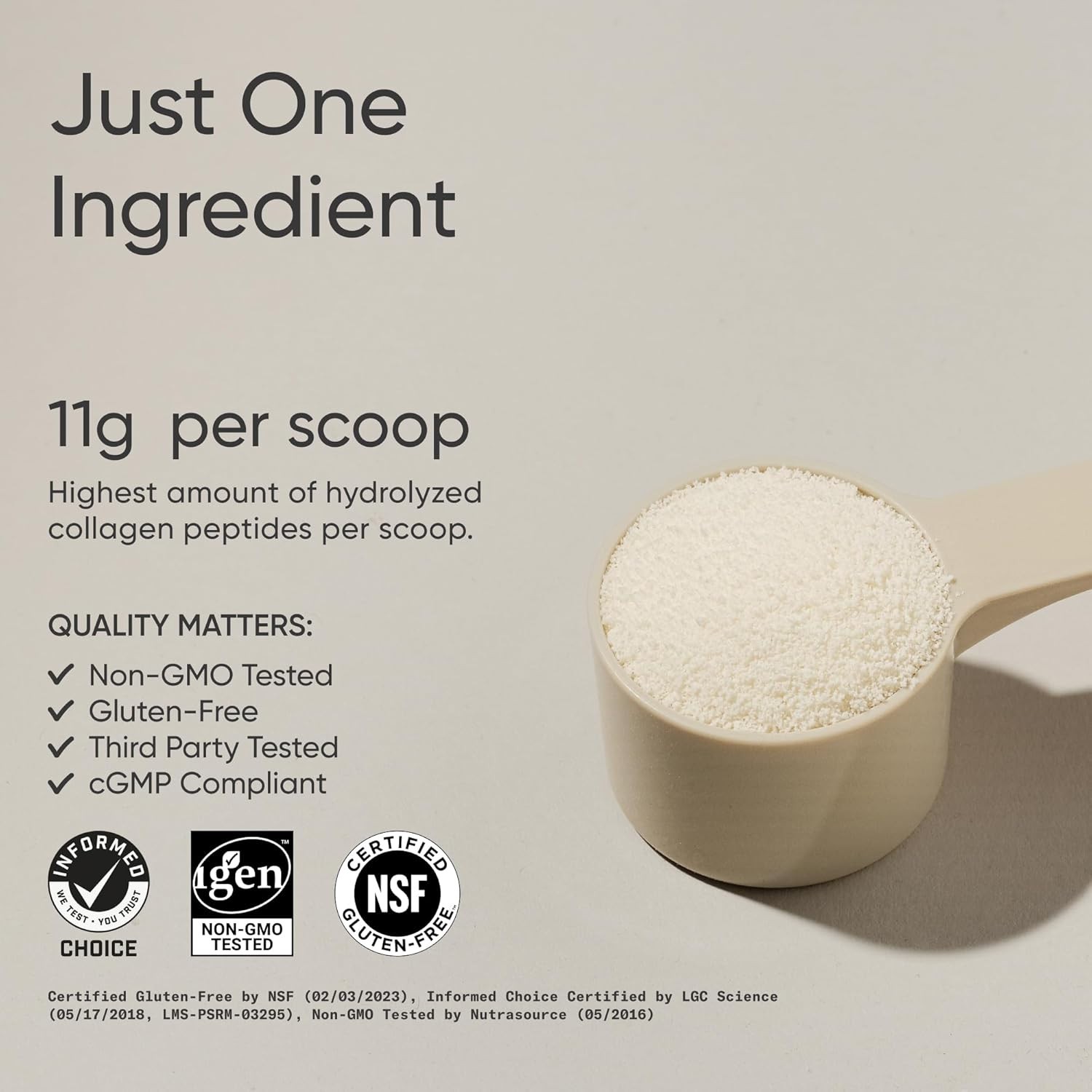 Collagen Peptides Protein Powder 11g – Unflavored (41 Servings)
