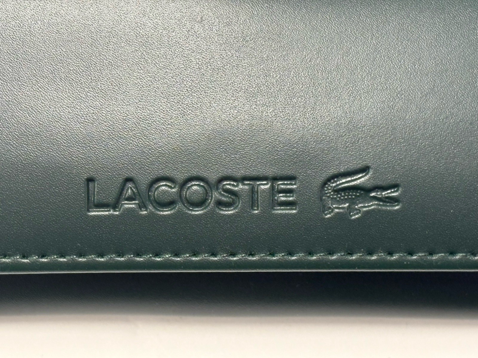 Lacoste Semi Hard Eyeglass Case Standard Size Green Push Button Closure New