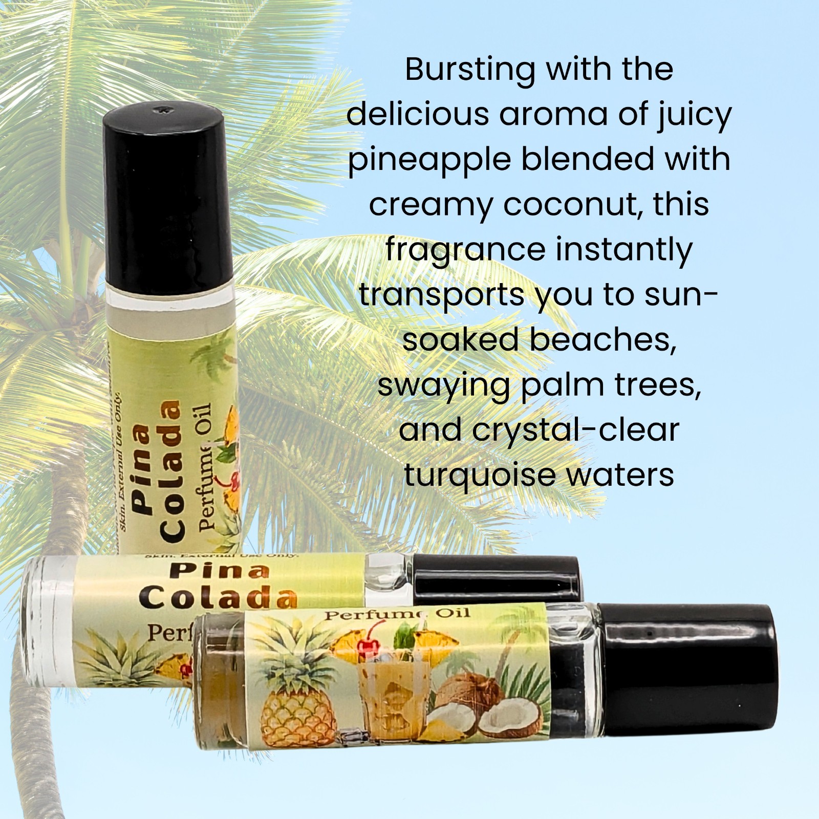 Piña Colada Perfume Oil | Tropical Coconut & Pineapple Fragrance | Beach Scent