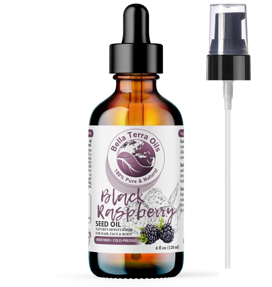 Black Raspberry Seed Oil: Cold-Pressed, Pure, For Skin and Hair Nourishment