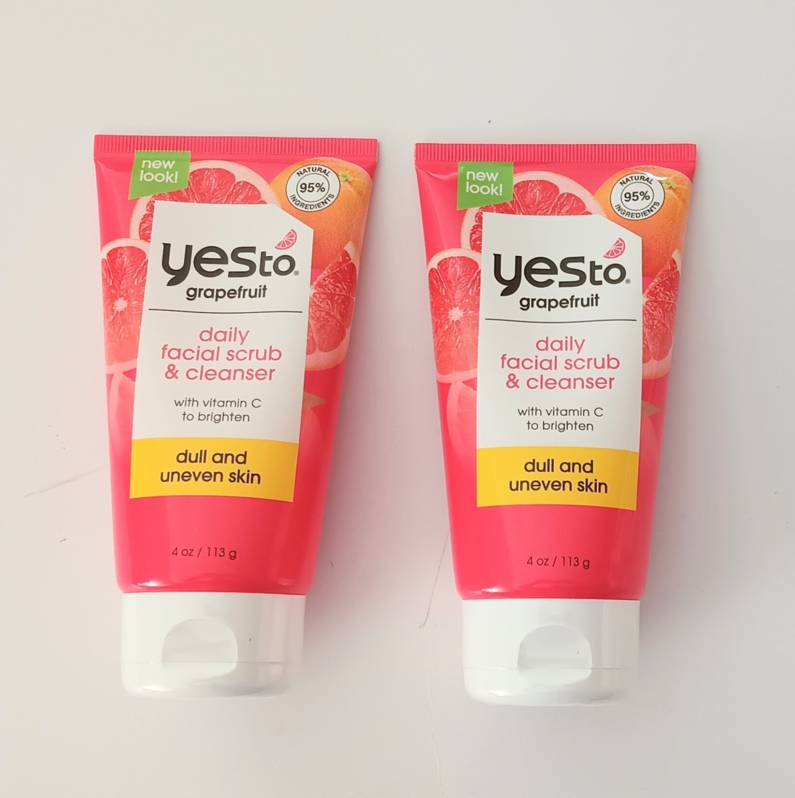Yes to Grapefruit daily facial scrub & cleanser with vitamin C 2 Tubes