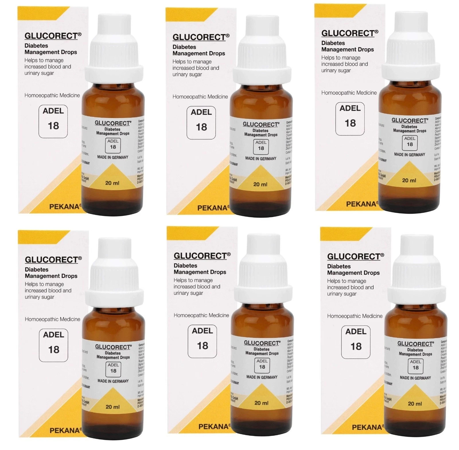 ADEL 18 Glucorect Drops 20ml (Pekana Germany) – Pack of 6 – Free Shipping
