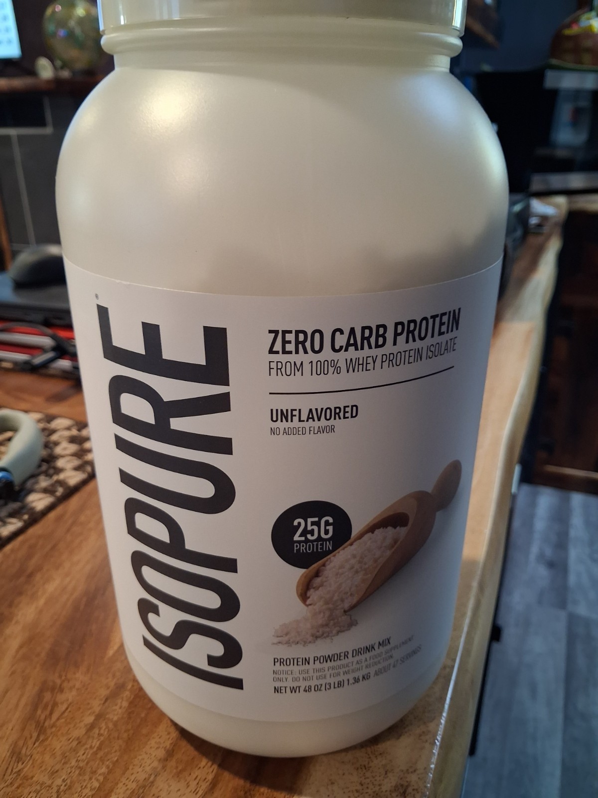 GNC Nature’s Best Isopure Whey Protein Isolate w/ Stevia 25g Unflavored 3LB New