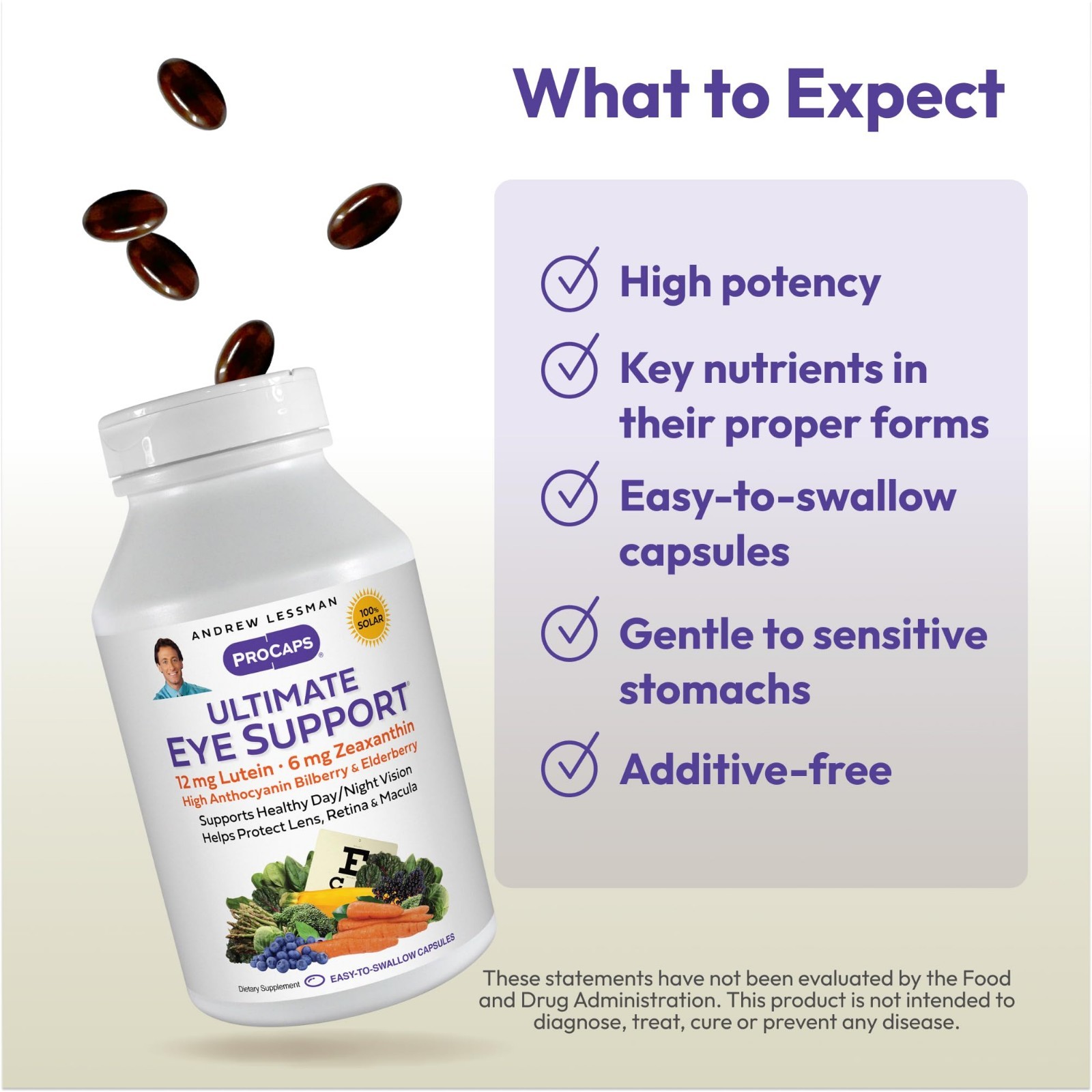 Ultimate Eye Support Softgels – 60 Count, 12mg Lutein, 6mg Zeaxanthin, Bilberry,