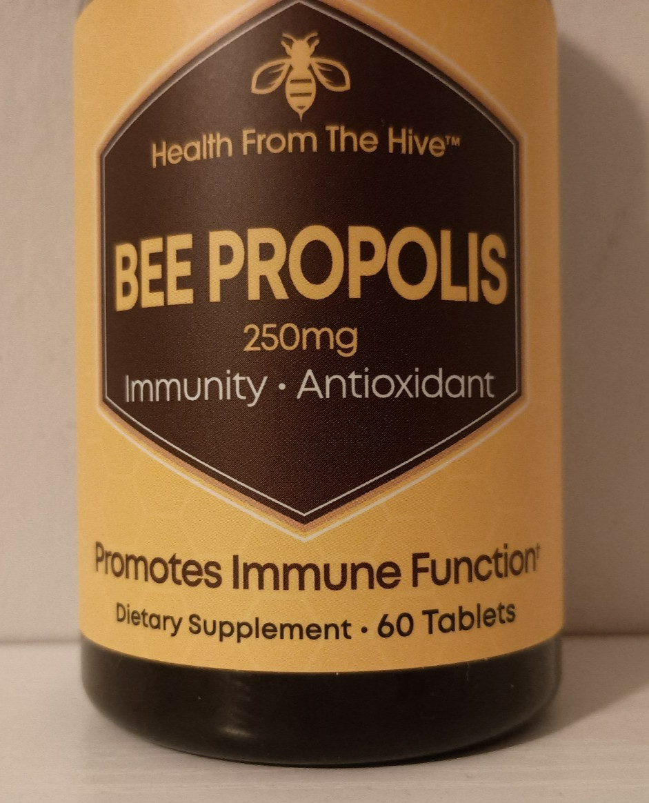 BEE PROPOLIS Immune Boosting Tablets 60 Count Pure Antioxidant GLUTEN FREE
