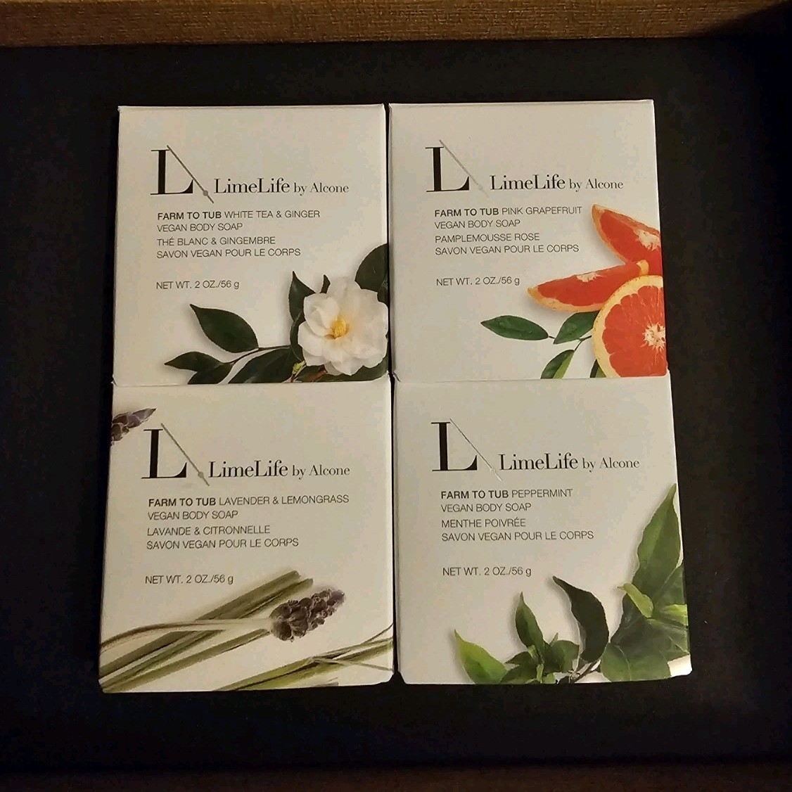 LimeLife by Alcone Farm to Tub Vegan Body Soap 4-Pack 2 oz, Assorted Scents
