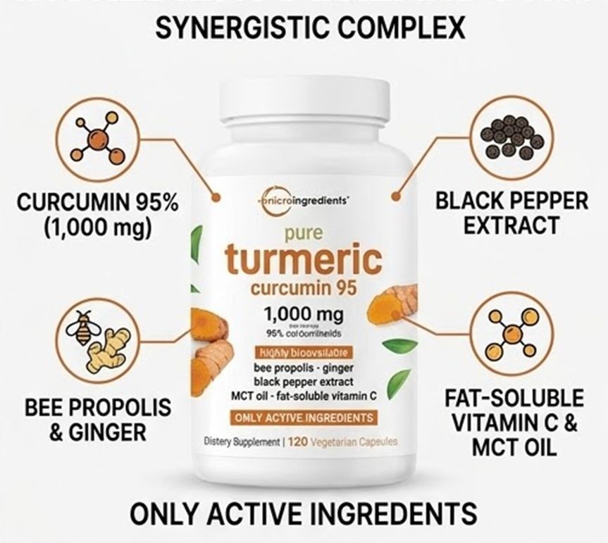 Micro Ingredients Turmeric Curcumin 95 2-Pack 1000mg Black Pepper 240 Capsules