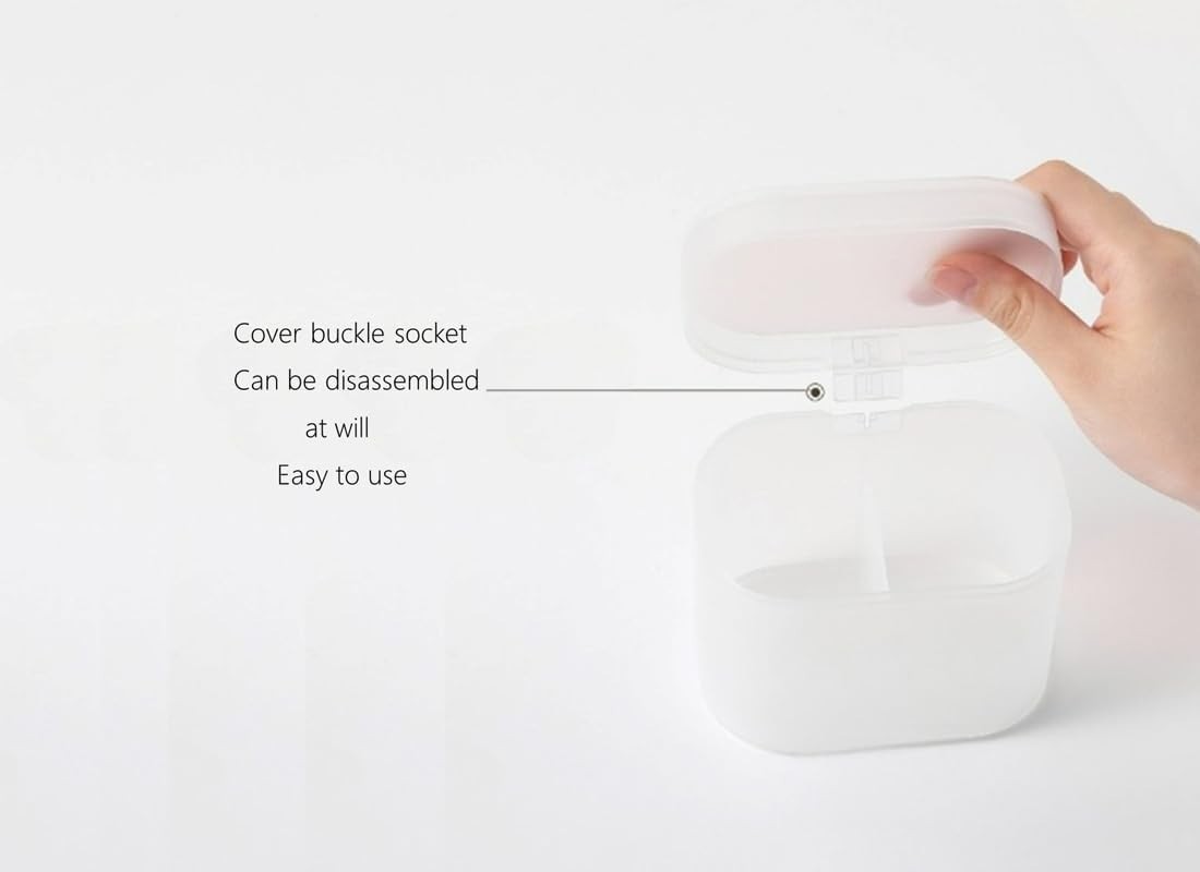 2 in 1 Acrylic Cotton Pads Swabs Storage Box W/ Double Layer & Dust-Proof Lid