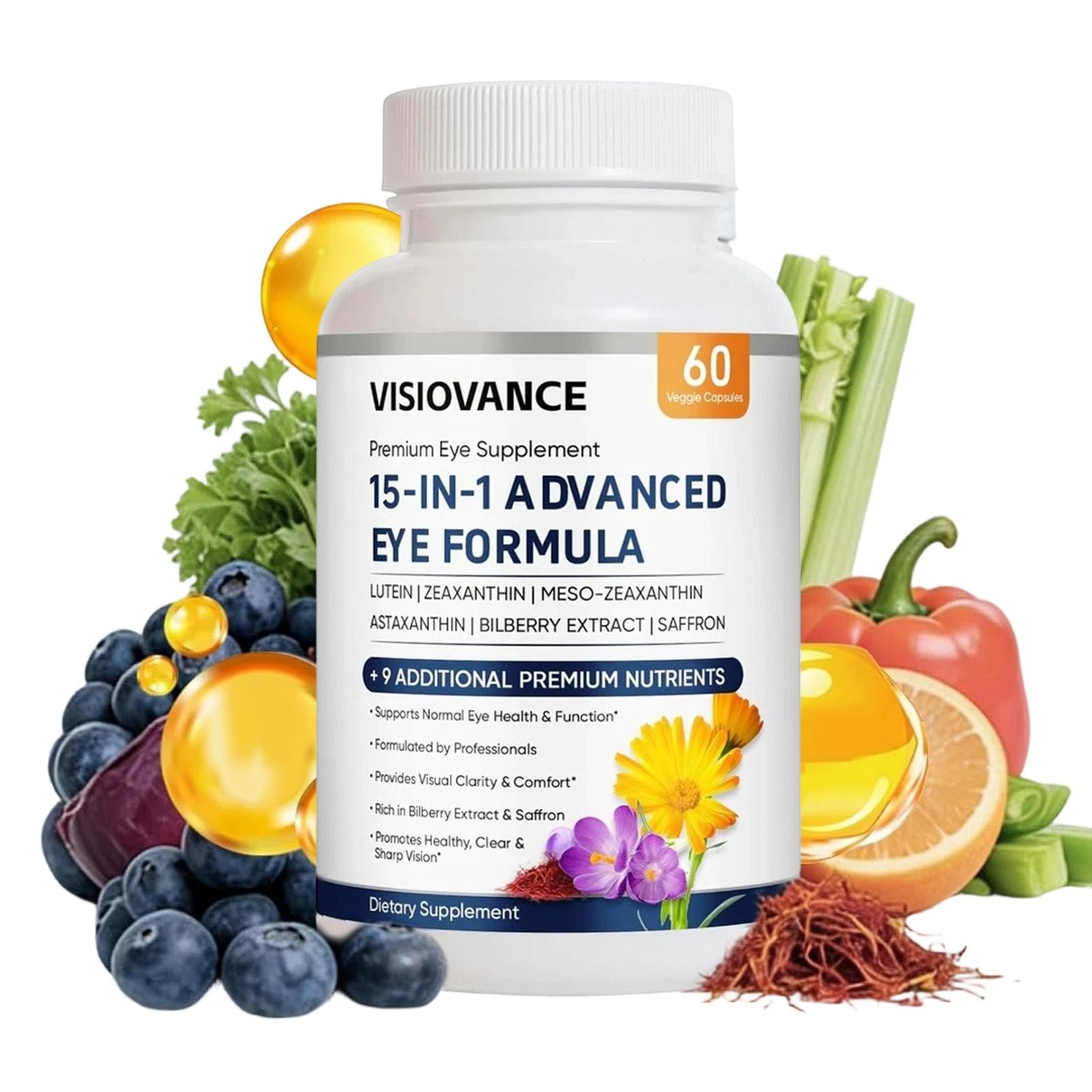 VisioVance 15 in 1 Advanced Eye Formula – Neurobella Eye Formula 60 Capsules