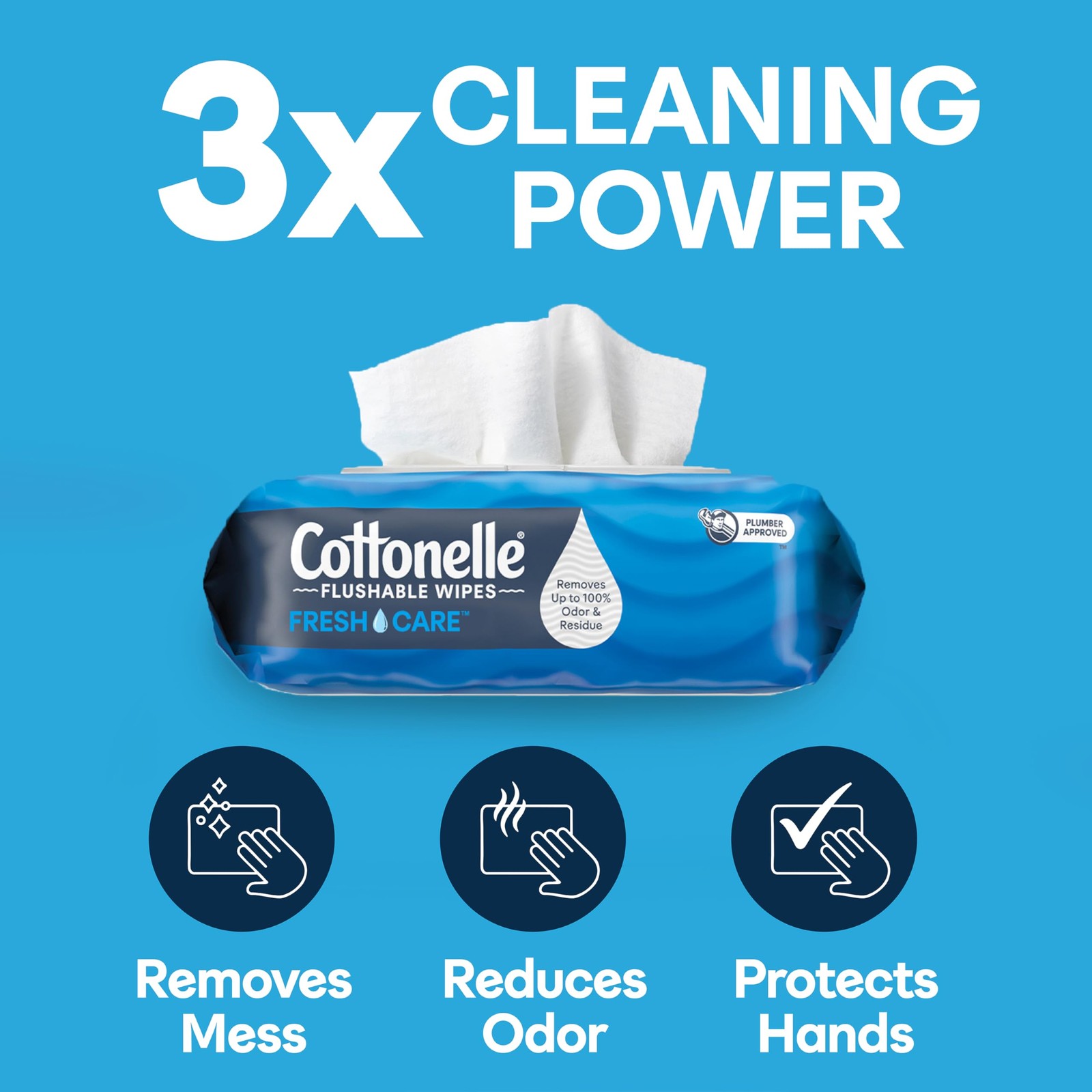 Flushable Wet Wipes Adult Fresh Feel 42 Wipes 16 Pack 672ct