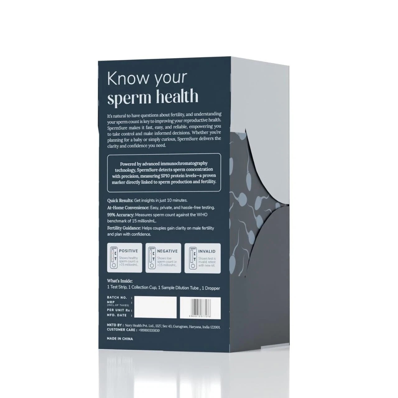 Nory SpermSure @ Home Male Fertility Test Kit, Easy Accurate Sperm Count Results