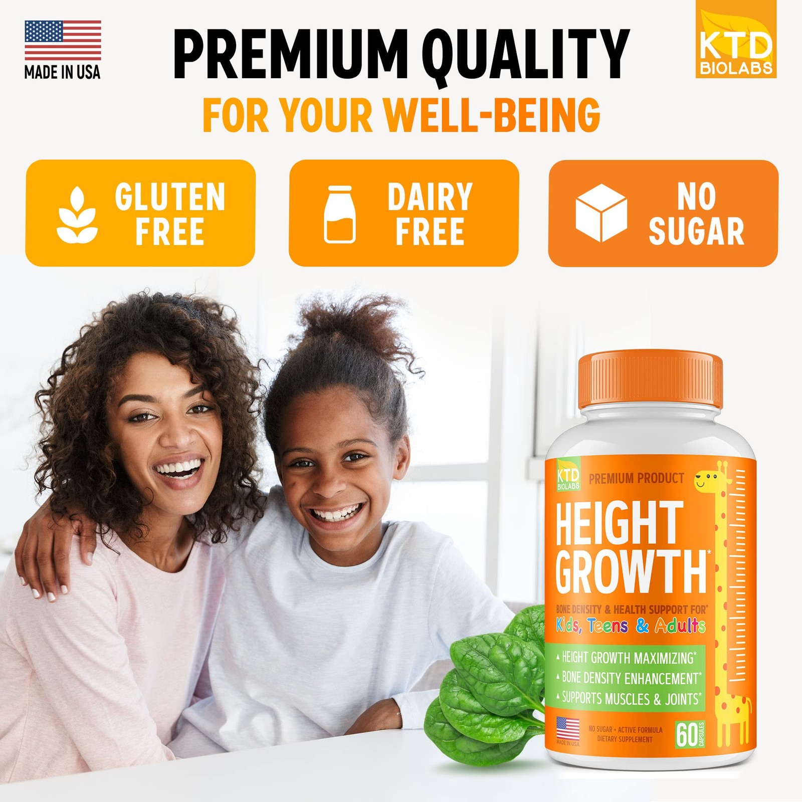 Ktd Biolabs Kids Height Growth Support Capsules Daily Development Formula