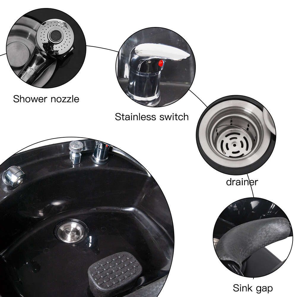 Backwash Barber Shampoo Chair Bowl Sink Unit Station Spa Salon Beauty Equipment
