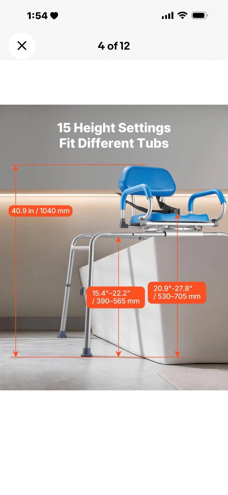 VEVOR Sliding Shower Chair Tub Transfer Local Pickup 30241 See Description