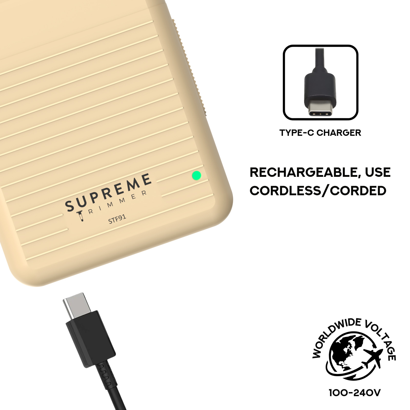 Supreme Trimmer SOLO LiTE Single Foil Shaver |Mini Size Razor | STF91 Sand