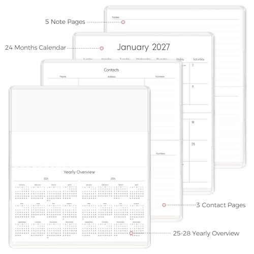 Pocket Calendar 2026-2027 for Purse, 2026-2027 Pocket Planner 24 Months Floral