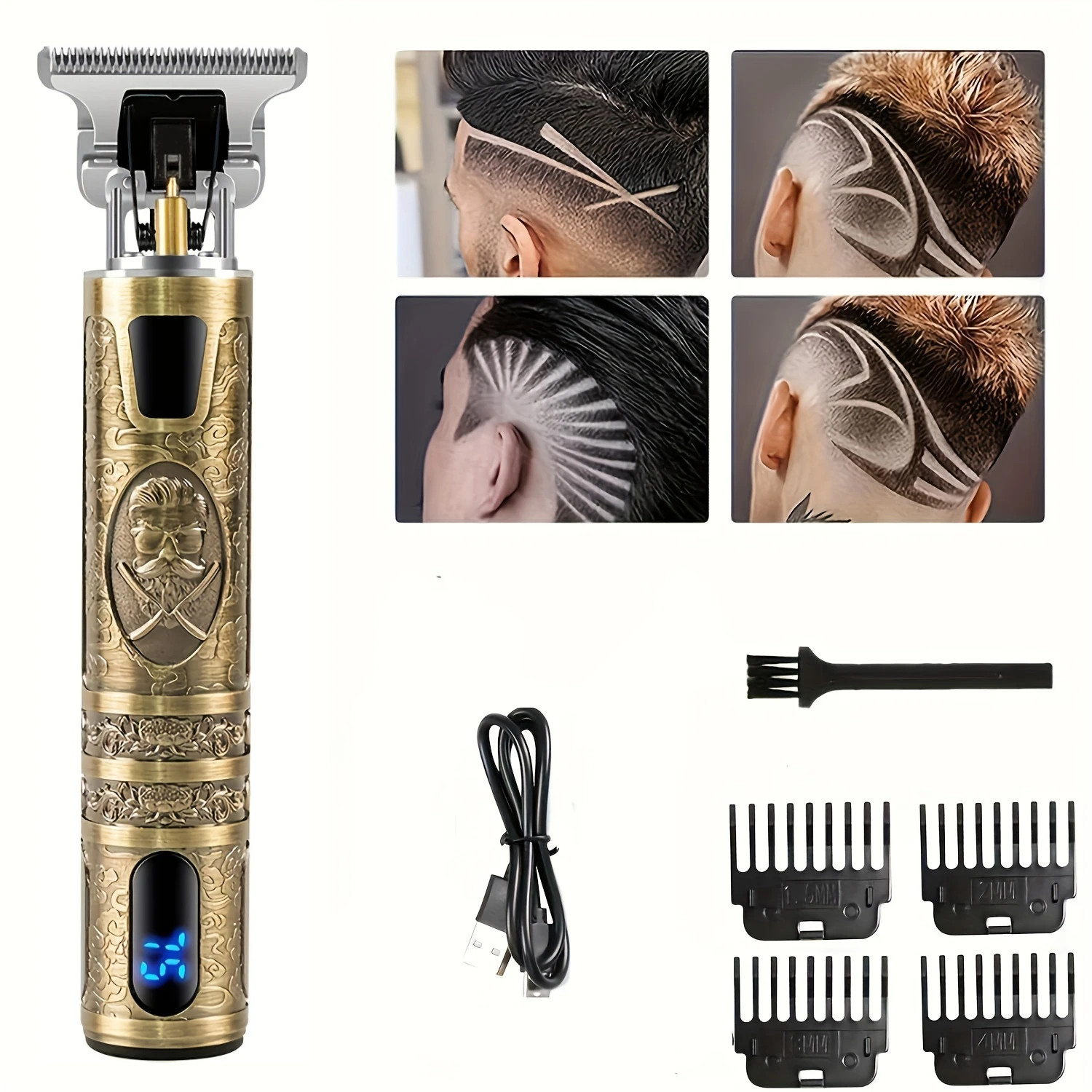 Electric Hair Clipper With LCD Display Oil Head Hair Cutting Machine Hair Beard