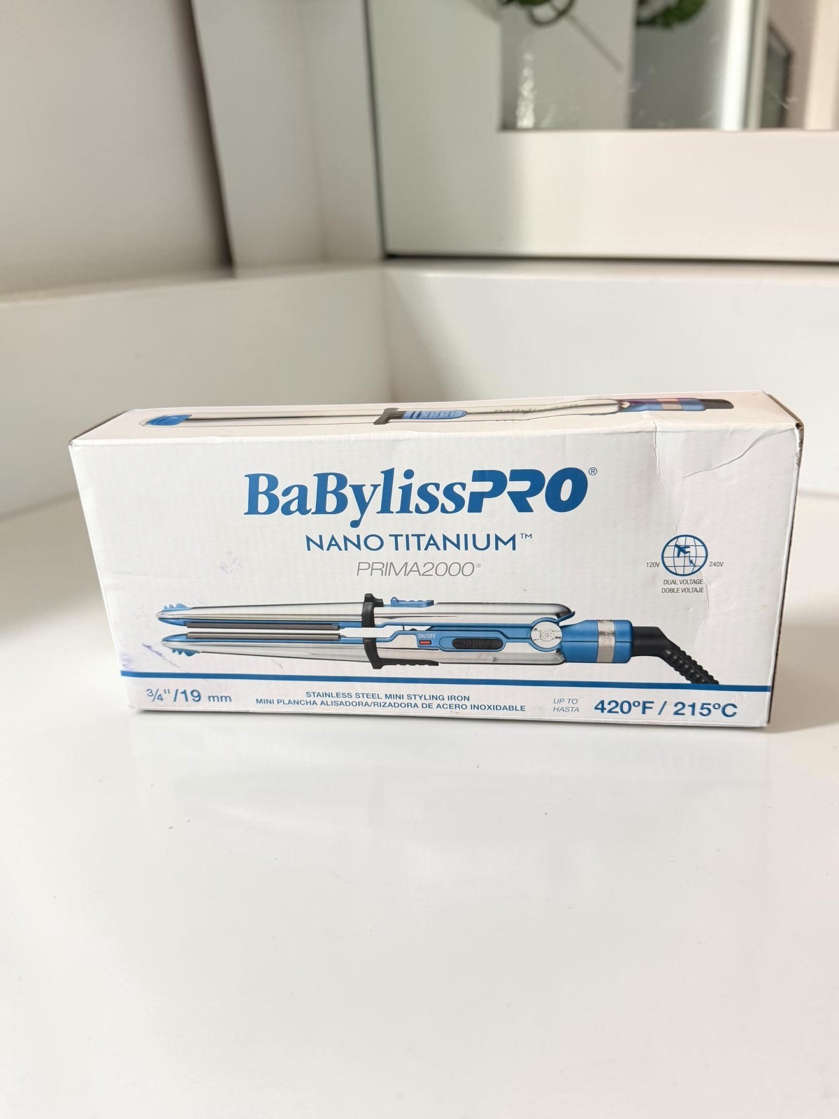 BaBylissPRO Nano Titanium Prima 2000 3/4″ Mini Styling Iron Blue
