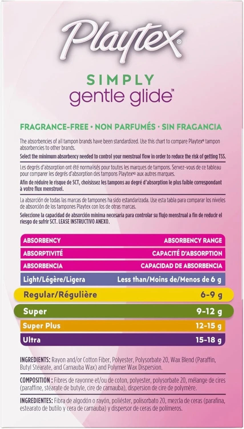 3x Playtex 360 Simply Gentle Glide 108ct. 18 Super & 18 Regular Each Box