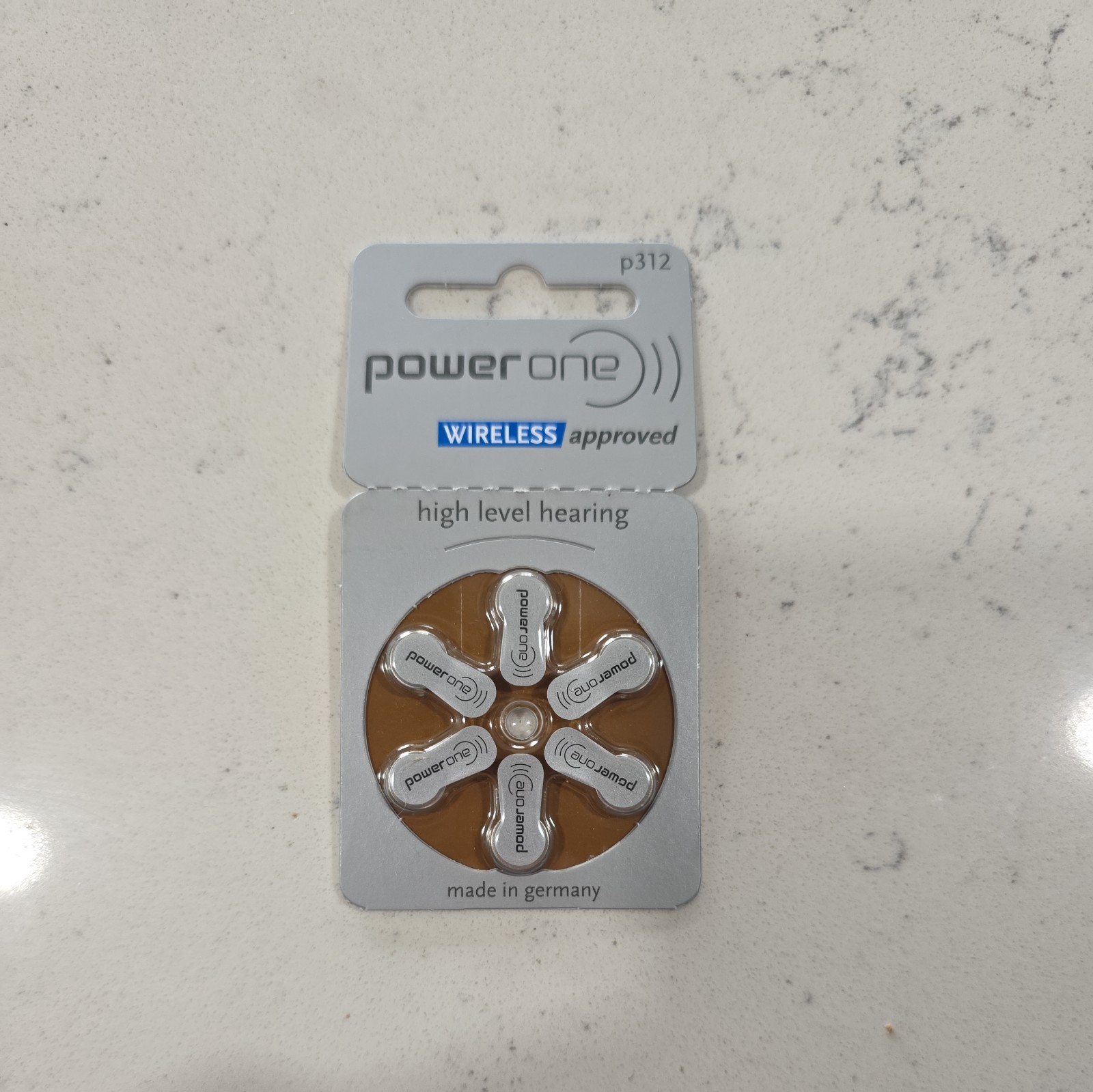 Power one hearing aid (1pack) 6 batteries p312 wireless approved Exp 08-2024