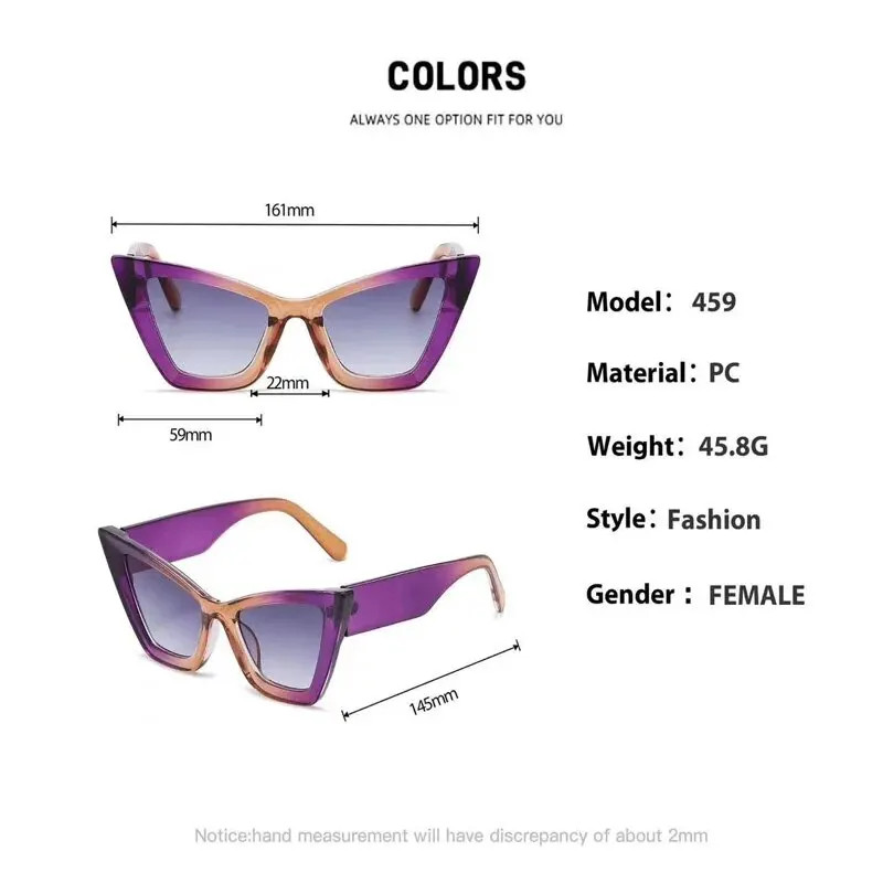 New Large Frame Triangle Cat-eye Sunglasses Europe And The United States Fashion
