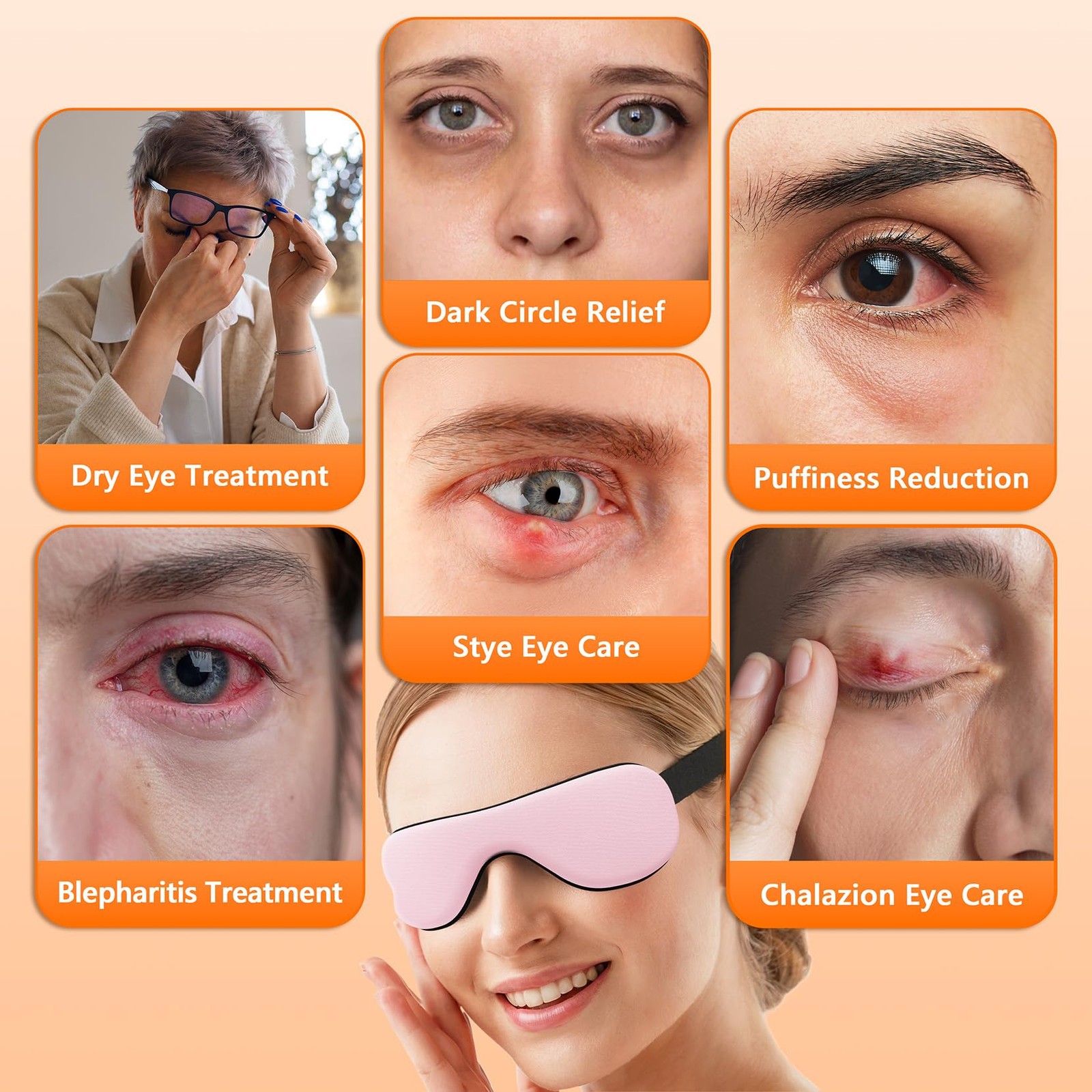 Heated Eye Mask – Warm Compress for Dry Eyes, USB Electric Heating Pad for St…