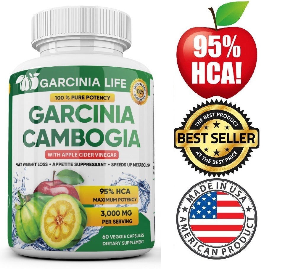 3 x Weight Loss Garcinia Cambogia w/ Apple Cider Vinegar ACV Fat Burner Pills