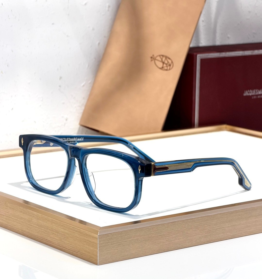 Jacques Marie Mage DEWITT Eyeglasses Blue Crystal 58-19-147mm With Case