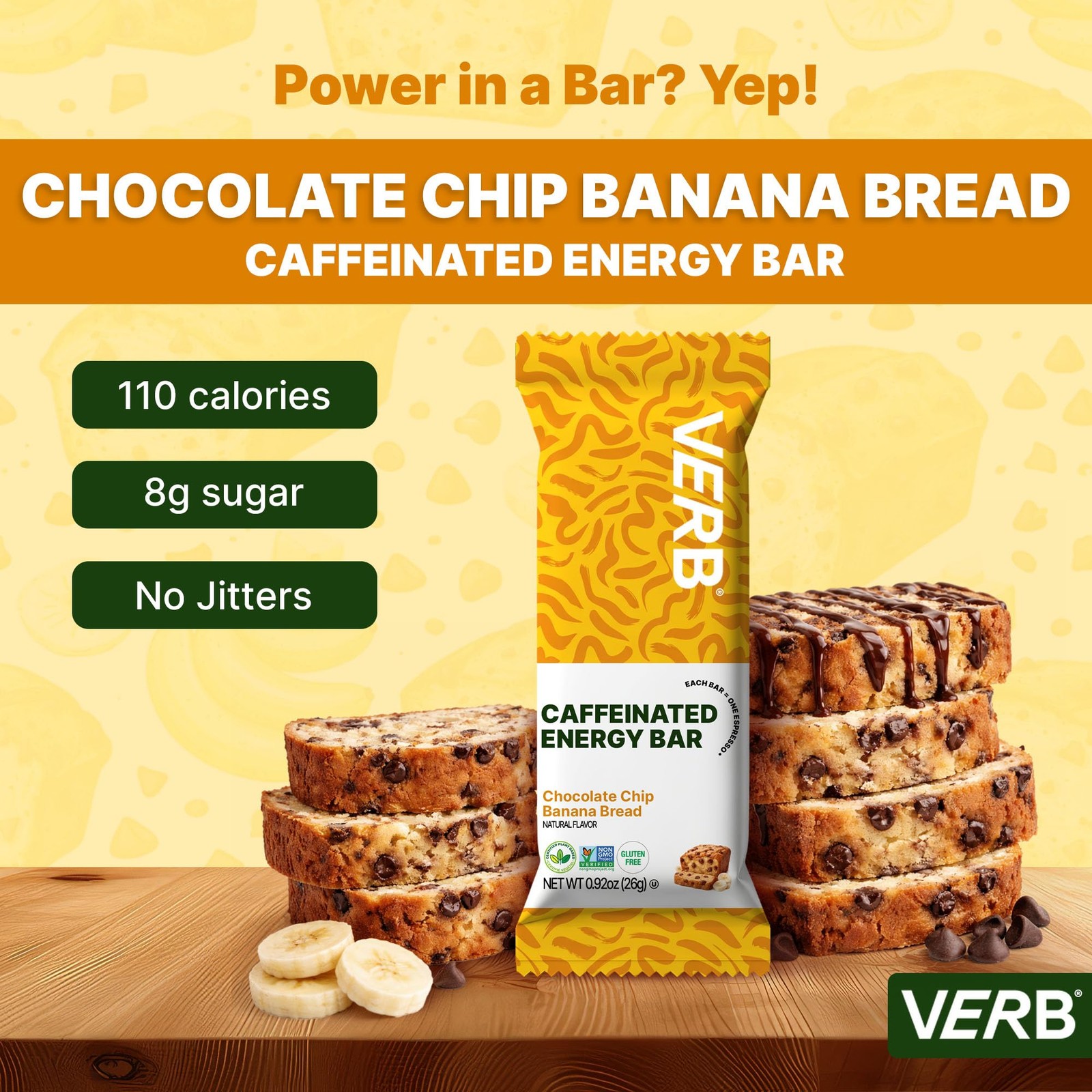 Verb Caffeinated Energy Bars Variety Pack – 2 Delicious Flavors 26g, Pack of …