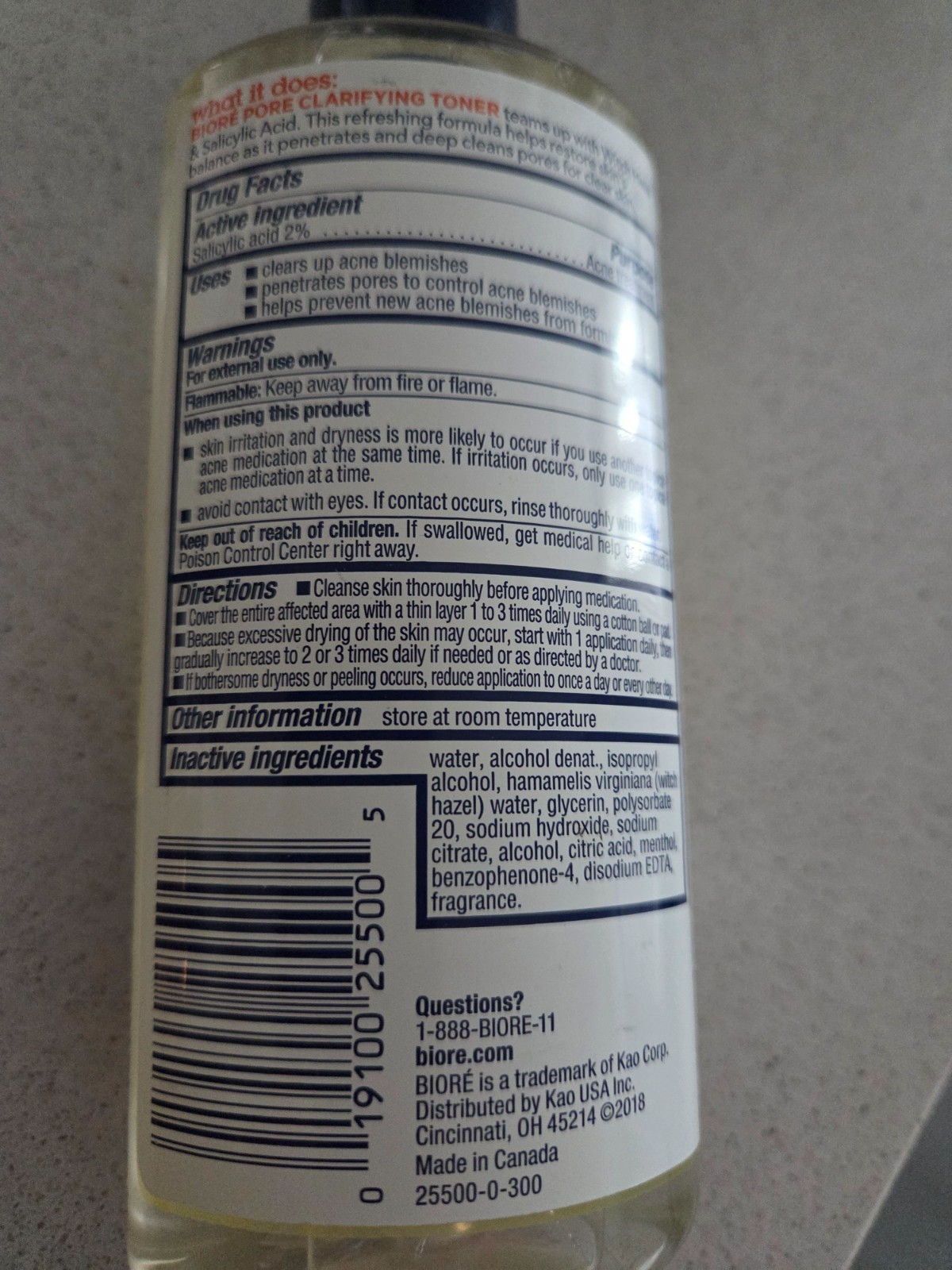 Biore Witch Hazel Pore Clarifying Toner 8oz / 236ml Each (3 Pack)- New