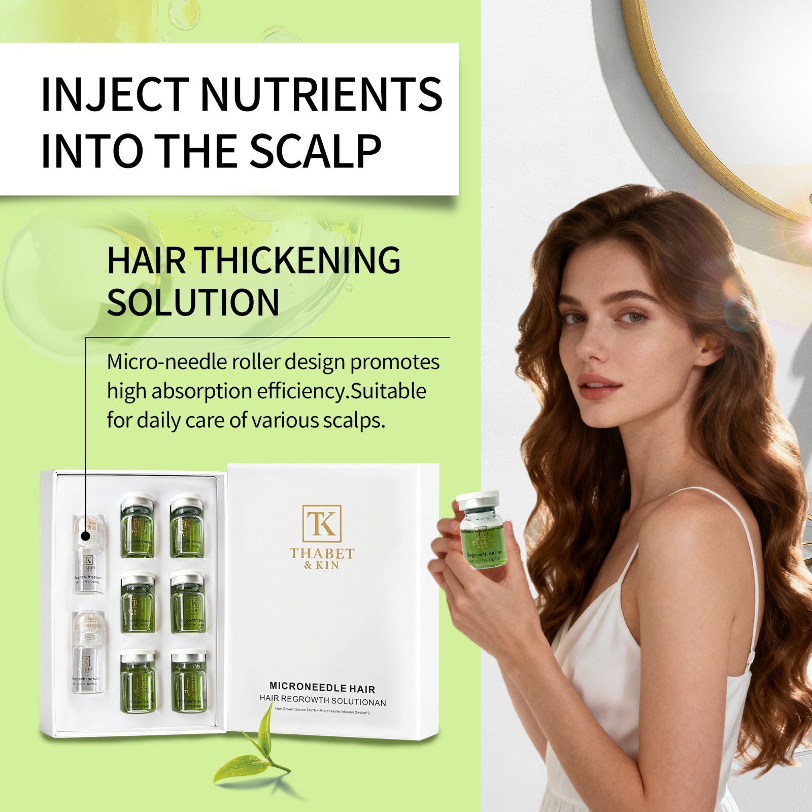 Thabet & KIN Hair Regrowth System, Advanced Hair Growth Treatment USA Brand FAST