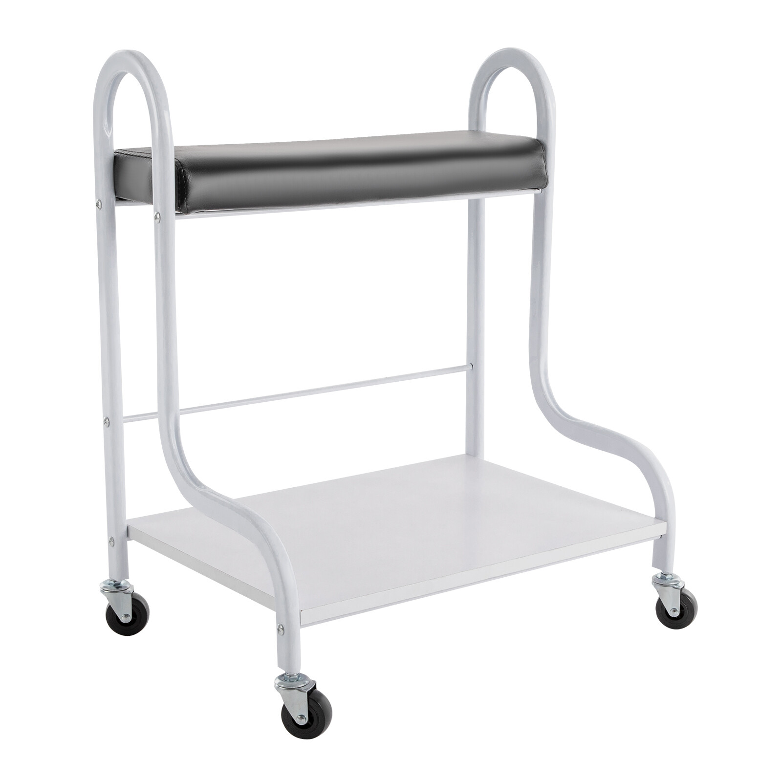 2 Layer Silver Beauty Salon Nail Or Foot Bath Spa Portable 4 Wheeled Trolleys