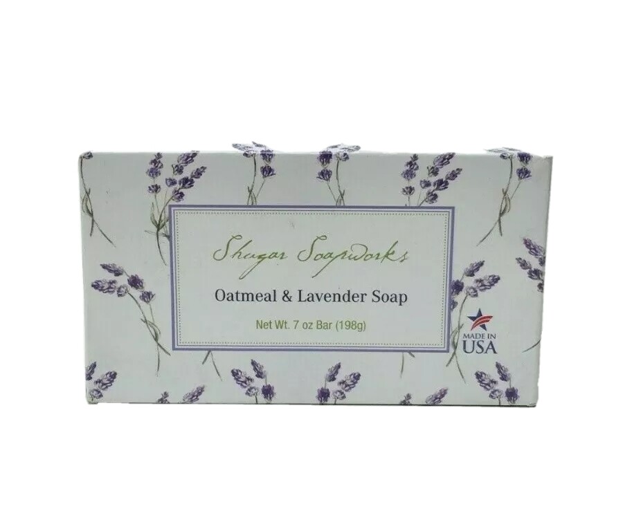 2 Shugar Soapworks Oatmeal & Lavender Jumbo Bar Vegan Hand Bath Natural Soap Set