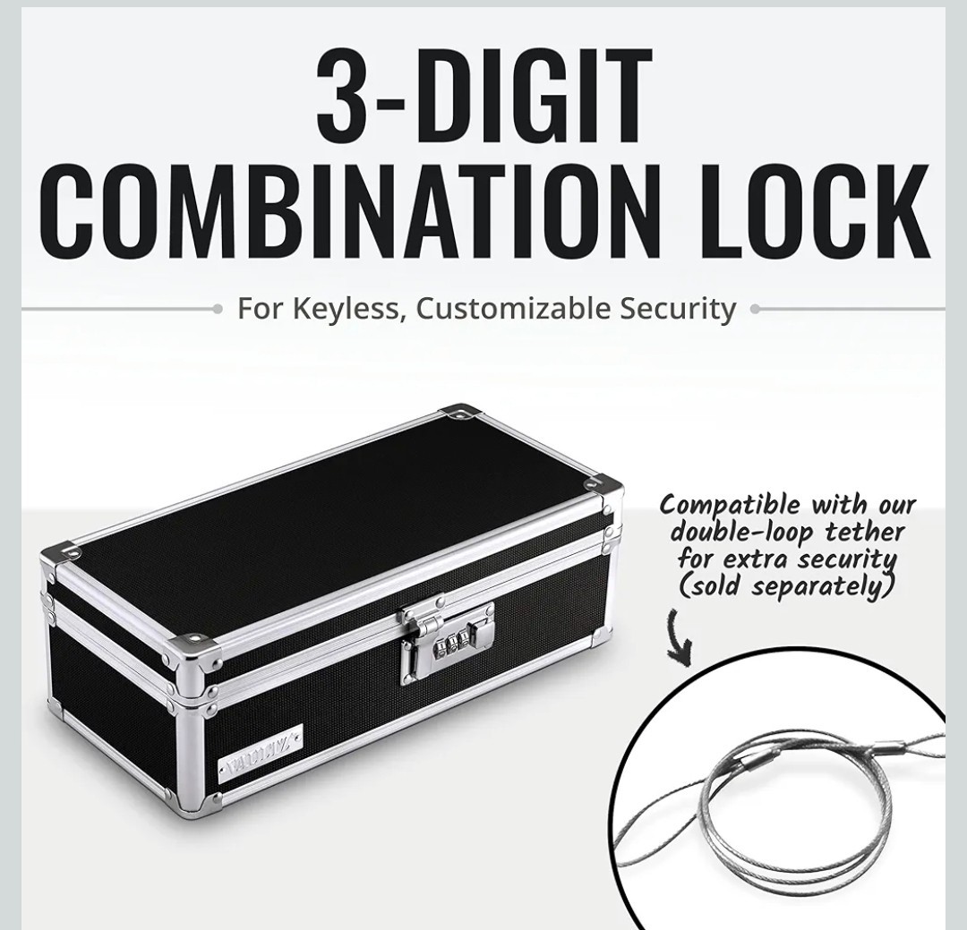 Vaultz Locking Medicine Storage Box with Combination Lock, 3.75″ x 11.88″ x 5.25