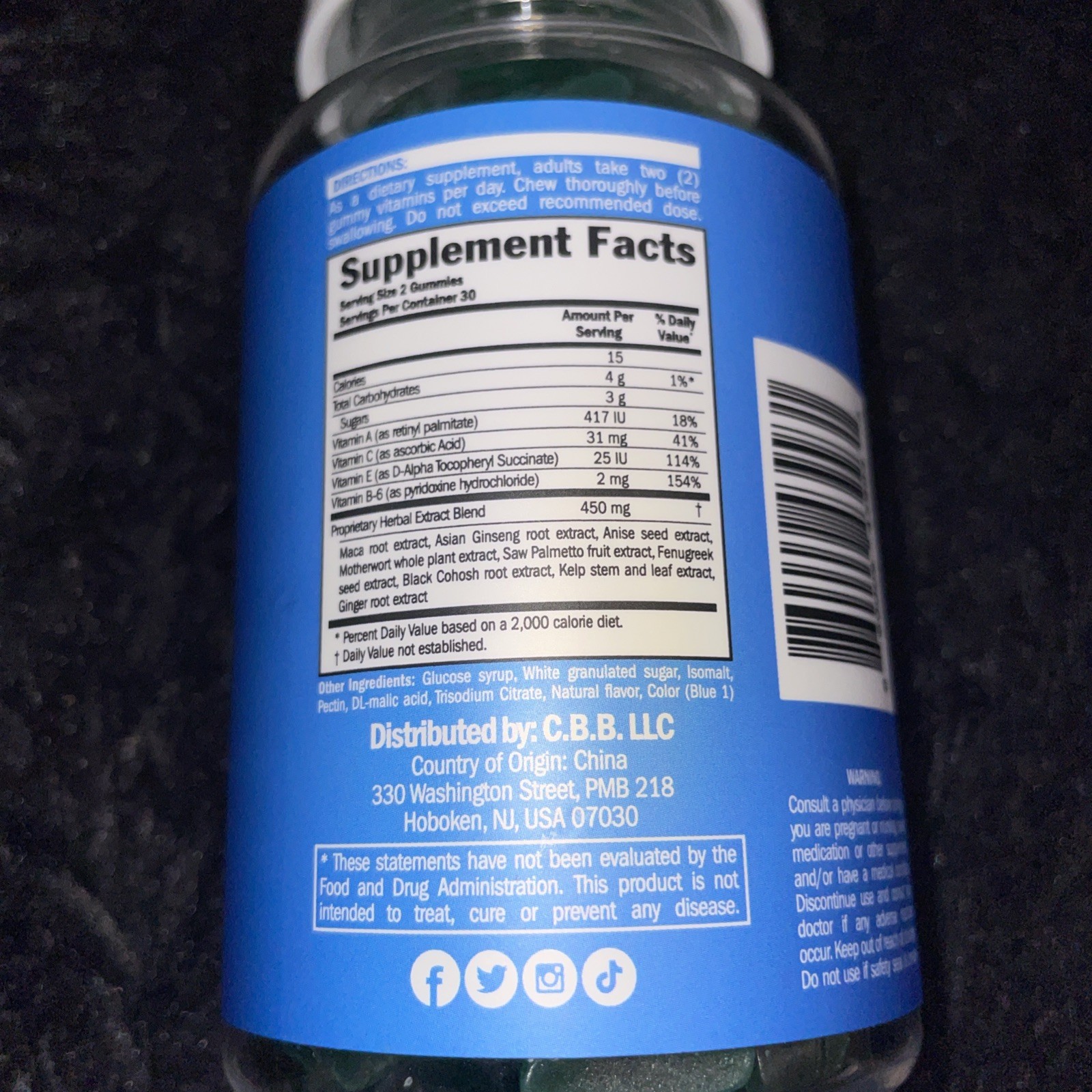 CBB Women’s 13 in 1 Supplement Berry Flavored Gummies 60 Count