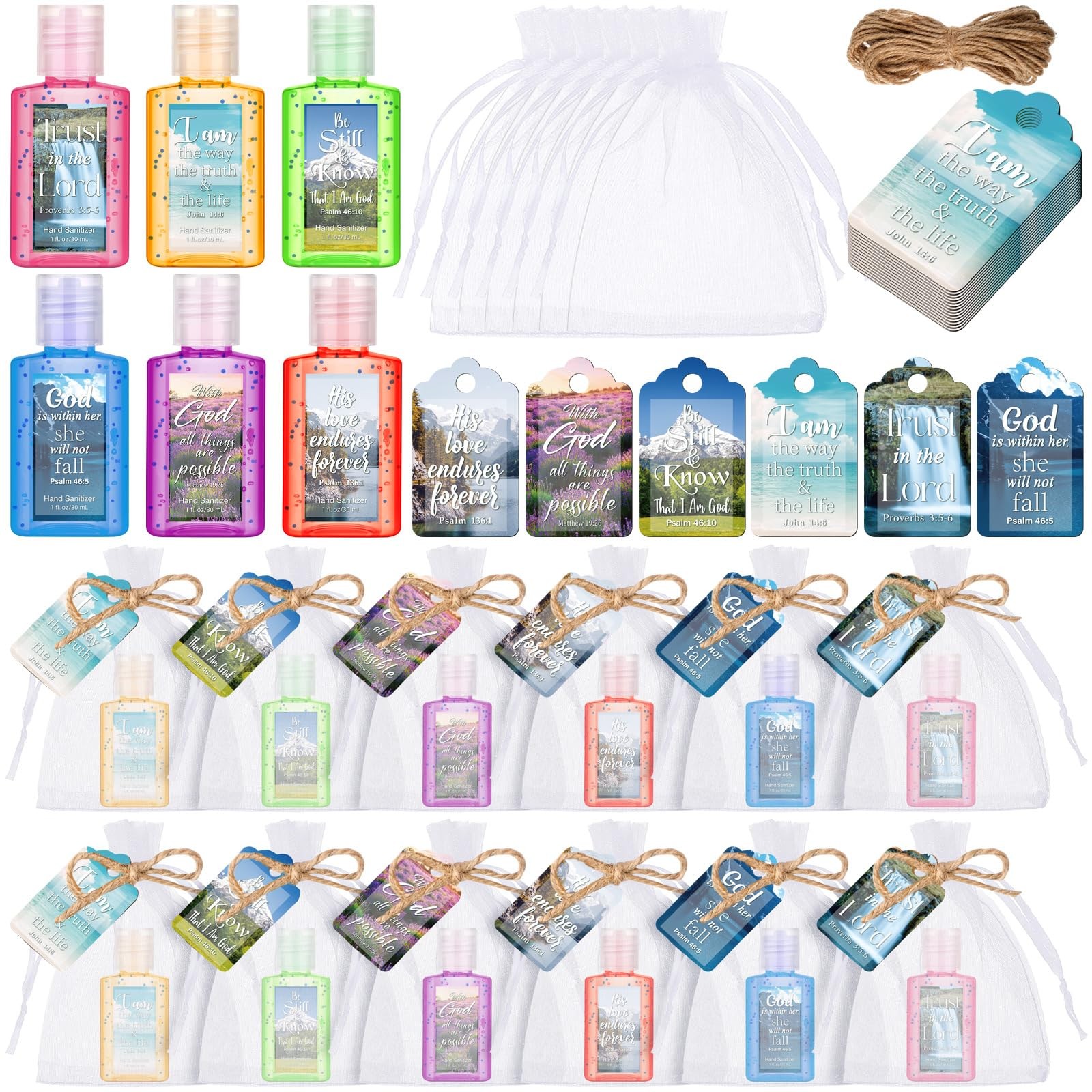 Frienda 72 Pcs Christian Hand Sanitizer Bulk Religious Travel Size Mini Hand