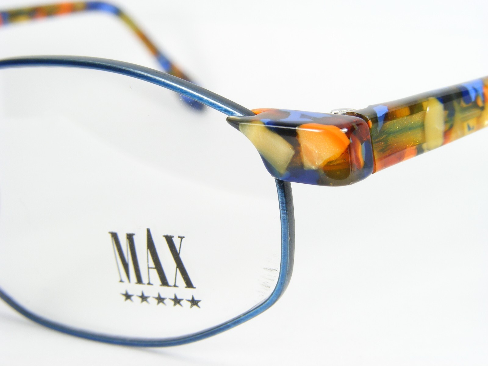 Vintage MAX AUSTRIA 17006 967 BLUE MULTICOLOR UNIQUE EYEGLASSES 50-21-142mm