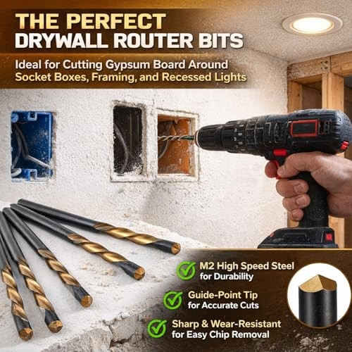 Pcs Drywall Rotor Tips 1/8″ Drywall Router Drill Bits HSS 1/8 in 100