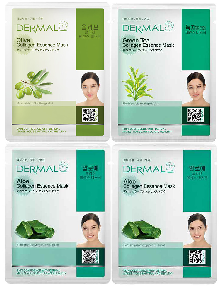 Dermal Korea Collagen Essence Full Face Facial Mask Sheet (24 Combo Pack) New