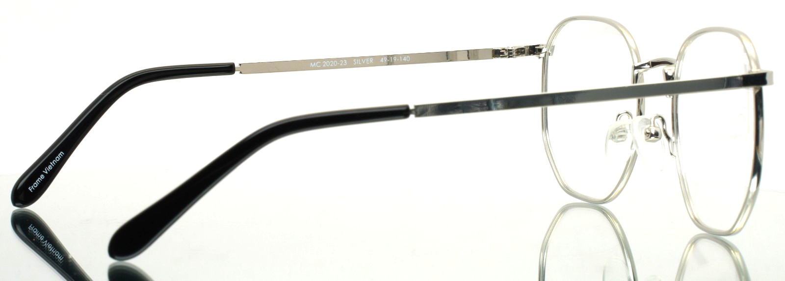 UNKNOWN MC2020-23 Silver Unisex Geometric Full Rim Eyeglasses 49-19-140 B:43